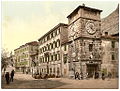 Postcard of Old Cattaro, showing typical venetian architecture buildings and the "Clock tower"