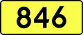 English: Sign of DW 846 with oficial font Drogowskaz and adequate dimensions.