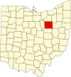 State map highlighting Wayne County