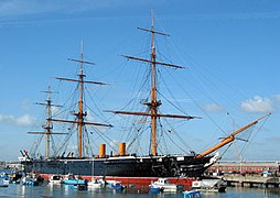 HMS Warrior in Portsmouth,England, launched 1860, photo 2002