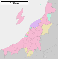 山谷古墳の位置（新潟県内）