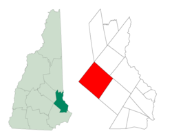 Location within Strafford County, New Hampshire