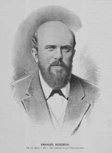 Emanuel Bozděch (kreslil Josef Mukařovský r. 1889 podle náčrtku z roku 1887)