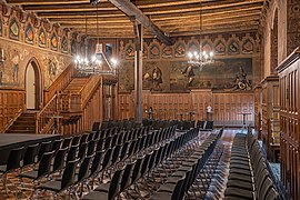 Salle intérieure du Altes Rathaus (Göttingen) (de). Juin 2022.