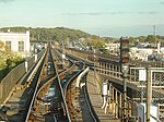 Silver line trains would reverse course using the D98 pocket track east of the Stadium Armory stop