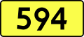 English: Sign of DW 594 with oficial font Drogowskaz and adequate dimensions.