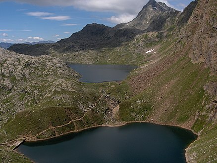 Grünsee und Langsee, zwei der Spronser Seen hoch oben in der Texelgruppe