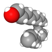 Space-filling model of oleyl alcohol