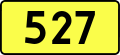 English: Sign of DW 527 with oficial font Drogowskaz and adequate dimensions.