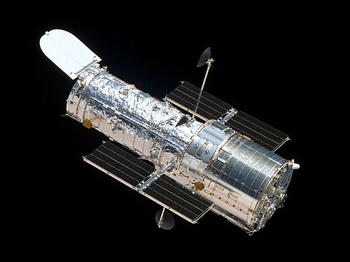 The Hubble Space Telescope, seen from Space Shuttle Atlantis.