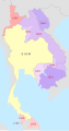 Image 21Territories abandoned by Siam in the late 19th and early 20th centuries, depicted as a map of Thailand's territorial losses. The Franco-Siamese crisis resulted in the cession of Laos to France in 1893. (from History of Laos)