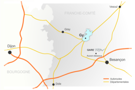 Situation par rapport aux grandes villes environnantes .