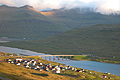 View over Norðskáli westwards to Streymoy