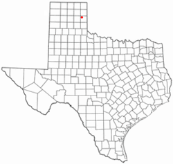 Location of Mobeetie, Texas