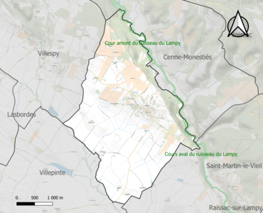 Carte des ZNIEFF de type 1 sur la commune.