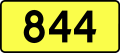 English: Sign of DW 844 with oficial font Drogowskaz and adequate dimensions.