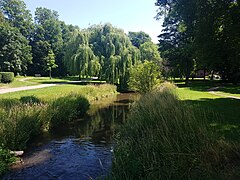 Jülich: Ellbach im Bereich der Promenade kurz vorm Hallenbad