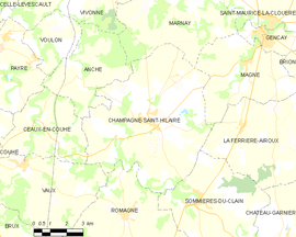 Mapa obce Champagné-Saint-Hilaire