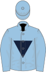 Light blue, dark blue inverted triangle