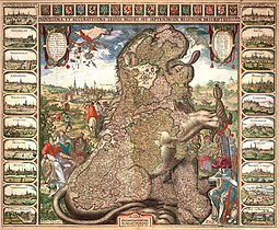 Lion de Belgique assis de Claes Jansz Visscher réalisé entre 1611 et 1621.