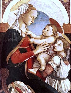 La Vierge à l'Enfant avec un ange (1465-1467), par Sandro Botticelli.