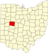 State map highlighting Logan County