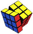 Vector image of a Rubik's cube almost solved