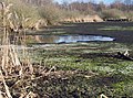 Über Winter trockengelegter Hüttensee