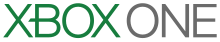 The Xbox One logo is a white shaded sphere with a green "X" on it followed by the green text "XBOX" and the gray text "ONE".