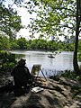 An Artist painting at Central Park.