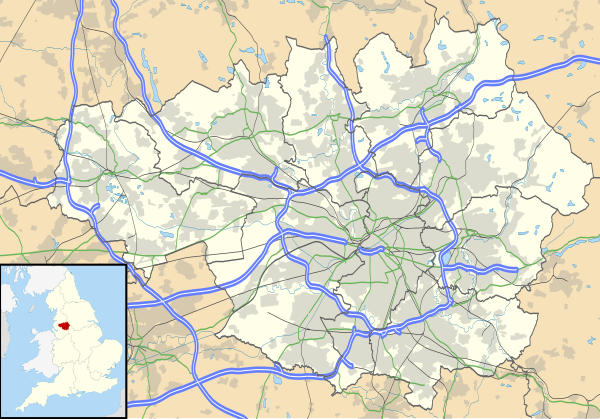 Mapa konturowa Wielkiego Manchesteru