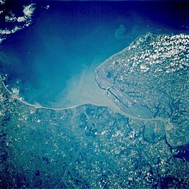 Monding van de Seine bij Le Havre, Foto: NASA