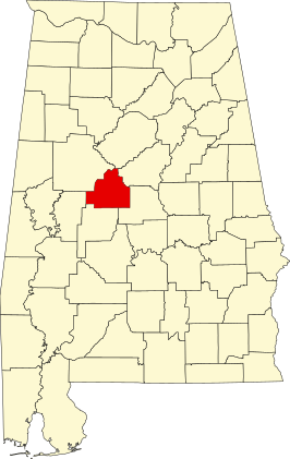 Locatie van Bibb County in Alabama