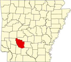 Map of Arkansas highlighting Clark County