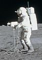 Edgar Mitchell with the Apollo 14 camera