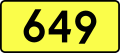 Sign of DW 649 with oficial font Drogowskaz and adequate dimensions.