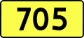 English: Sign of DW 705 with oficial font Drogowskaz and adequate dimensions.