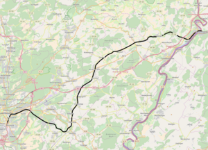 A Luxembourg–Wasserbillig-vasútvonal útvonala