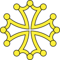 Croix de Toulouse (cléchée, vidée, pommetée d'or)