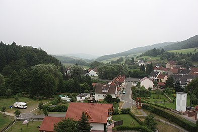 Blick von der Burg in Richtung Süden (Kerweplatz)