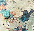 Image 19Depiction of fighting monks demonstrating their skills to visiting dignitaries (early 19th-century mural in the Shaolin Monastery). (from Chinese martial arts)