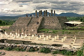 La pyramide de Tlahuizcalpantecuhtli à Tula.