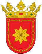 Escudo de la ciudad de Estella en Navarra. La estrella es símbolo distintivo y emblemático de la ciudad.