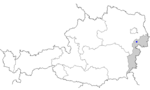 Map of Austria, position of Eisenstadt highlighted