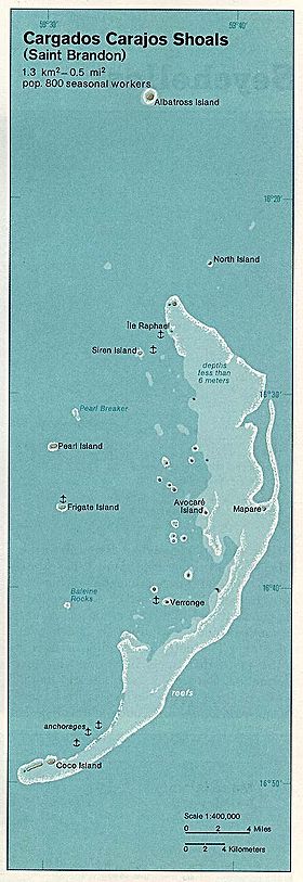 Carte des Cargados Carajos dessinée par la CIA.