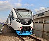 A Palembang light rail car in July 2018