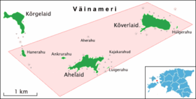 Carte de la réserve naturelle des îlots de la région de Hiiumaa