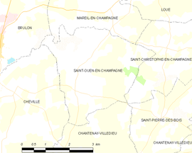 Mapa obce Saint-Ouen-en-Champagne