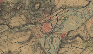 Plan de l'enceinte et des environs en 1866 (carte d'État-Major).