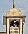 Manzoor Banday, head cleric of the Hazratbal Shrine, displaying the hair on Mawlid in 2018